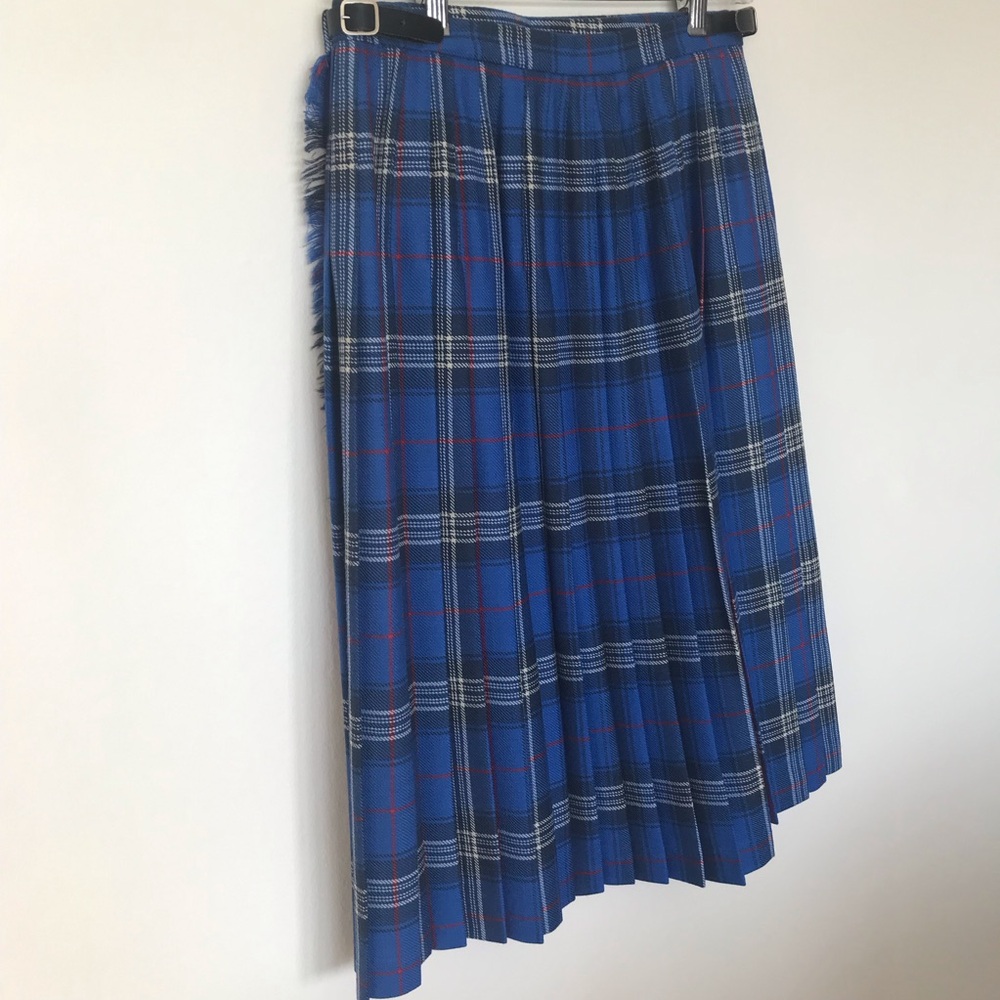 Vintage Highland Home Industries Tartan Pleated Wrap Kilt Skirt Sz 8  (14) EUC - Picture 3 of 11